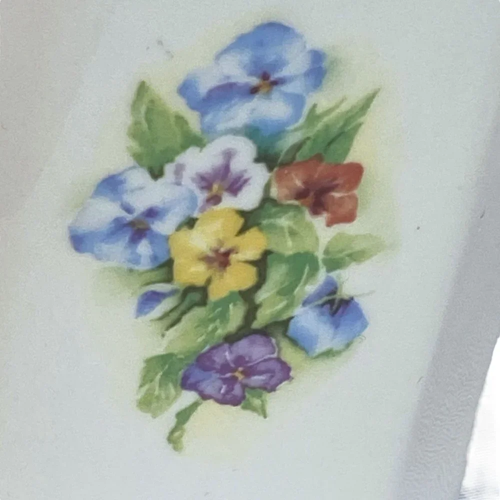 Pansies Frame Donegal Parian China Ireland Vintage Ceramic Photo Frame 6.25